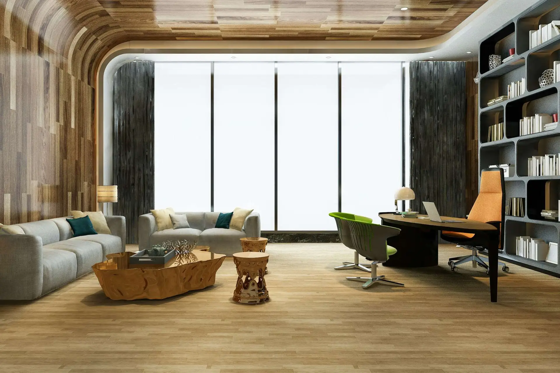 3d rendering luxury business meeting and working room in executive office